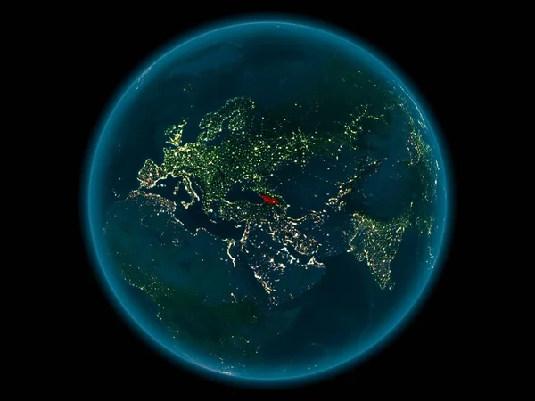 格鲁吉亚在地球上的空间在夜间 — 图库照片