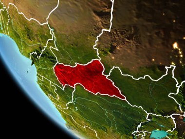 Dünya üzerinde gece Orta Afrika