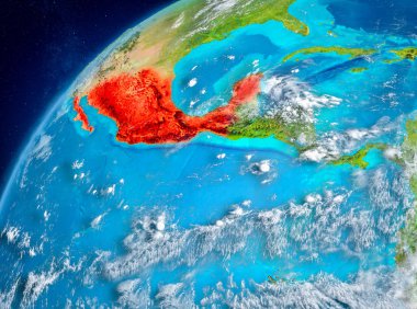 Meksika uzay görünümünde kırmızı