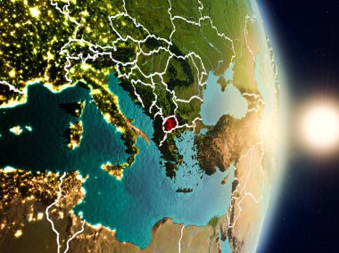 Gündoğumu sırasında Makedonya