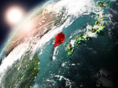 Planet Earth günbatımı Güney Kore