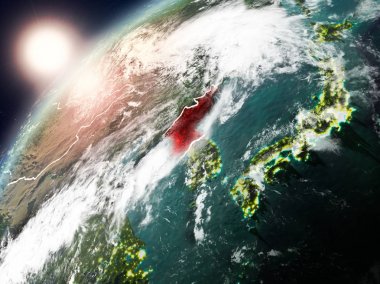 Kuzey Kore Planet Earth günbatımı