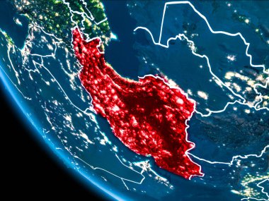 Geceleri İran yörünge görünümü