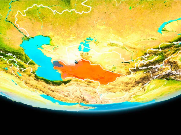 Vista por satélite do Turquemenistão — Fotografia de Stock