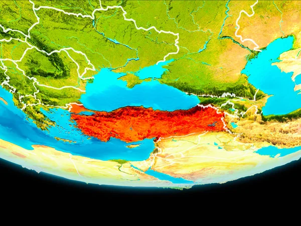 Vista por satélite da Turquia — Fotografia de Stock