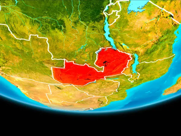 Satellitbild av Zambia — Stockfoto