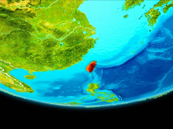 Satellietmening van Taiwan — Stockfoto