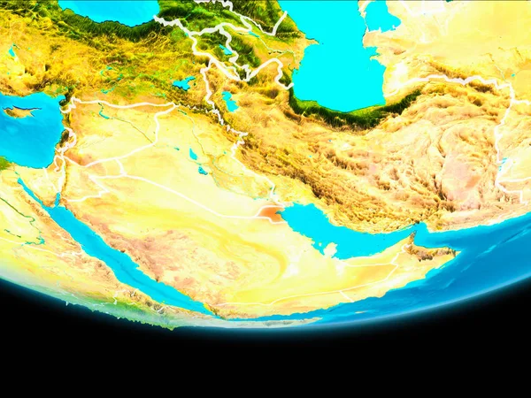 Vista por satélite do Kuwait — Fotografia de Stock