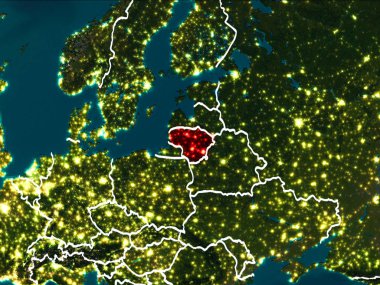 Litvanya Haritası geceleri