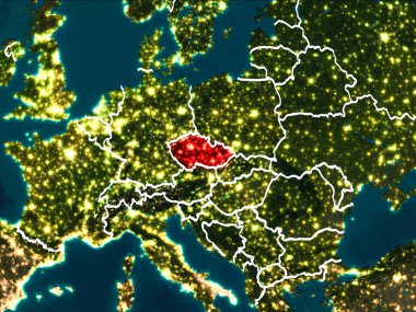 Geceleri Çek Cumhuriyeti haritası