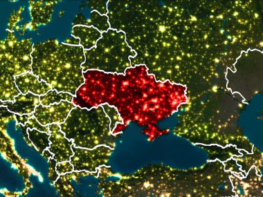 Ukrayna Haritası geceleri