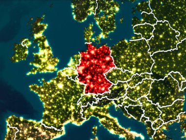 Almanya Haritası geceleri