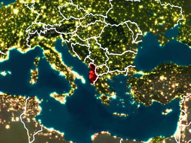 Arnavutluk Haritası geceleri