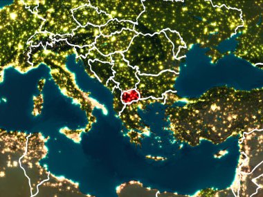 Makedonya Haritası geceleri