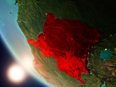 Demokratik Kongo Cumhuriyeti dünya üzerindeki günbatımı sırasında