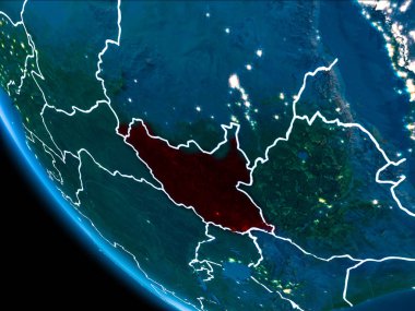 Güney Sudan yörünge görünümü geceleri