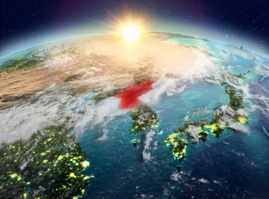 Kuzey Kore Sunrise uzaydan