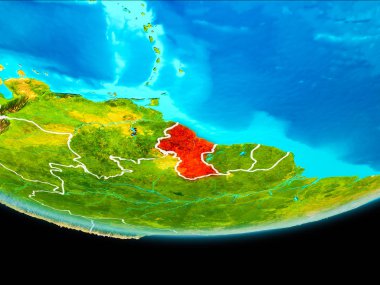 Guyana uydu görünümü