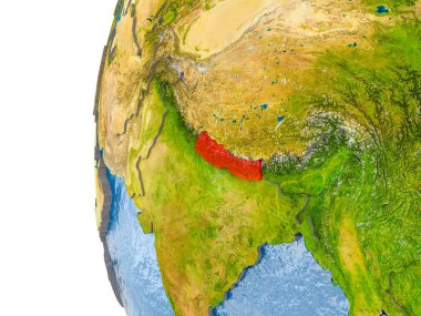 Nepal Haritası modeli bir küre