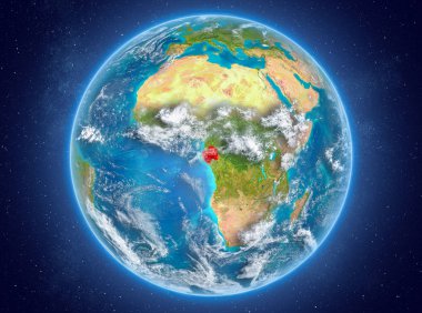 Gabon uzayda Dünya gezegeninde