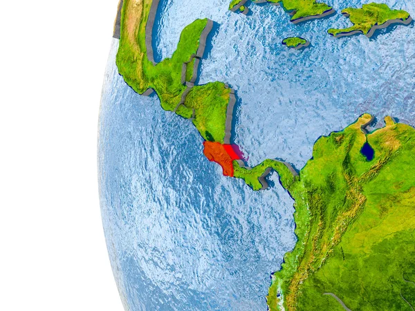Mapa da Costa Rica no modelo de globo — Fotografia de Stock