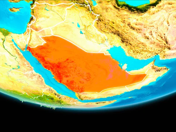 Вигляд з супутника Саудівської Аравії — стокове фото
