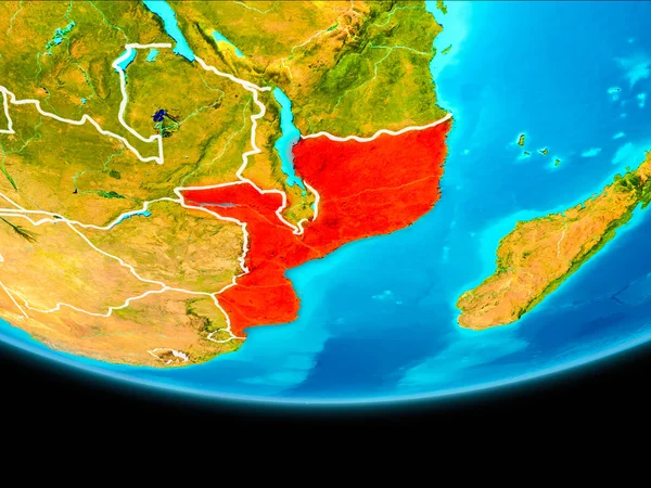Satellitbild av Moçambique — Stockfoto