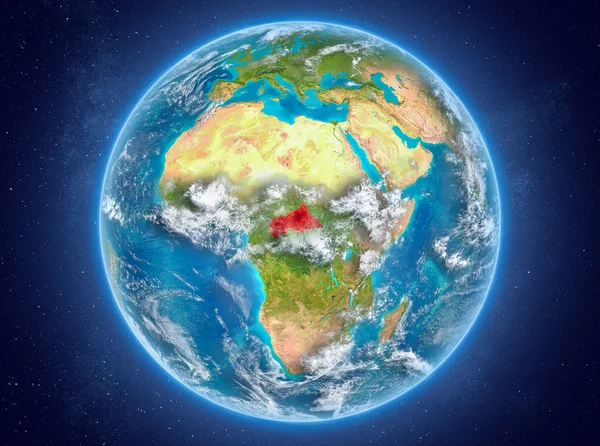中部非洲在行星地球在空间 — 图库照片