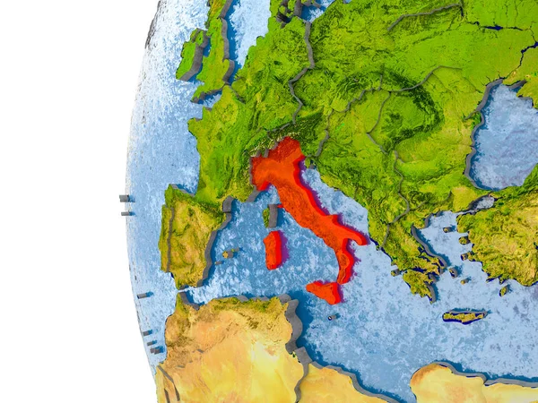 A modell a világon Olaszország Térkép — Stock Fotó