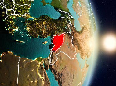 Gündoğumu sırasında Suriye