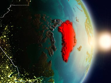 Grönland gündoğumu sırasında