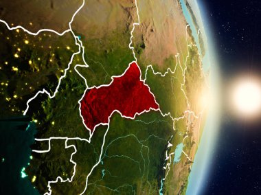 Orta Afrika gündoğumu sırasında