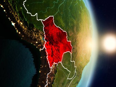 Bolivya gündoğumu sırasında
