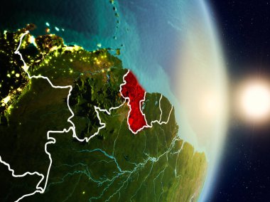 Guyana gündoğumu sırasında