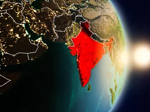 日の出の間のインド — ストック写真