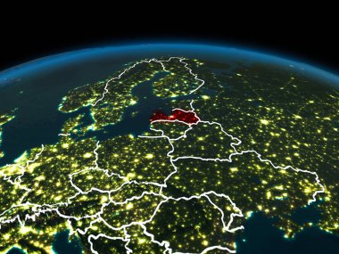 Letonya gece yeryüzünde