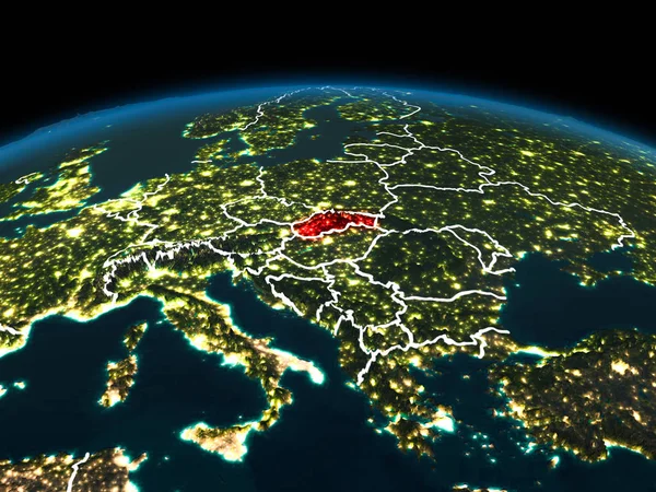 Slovakya gece yeryüzünde