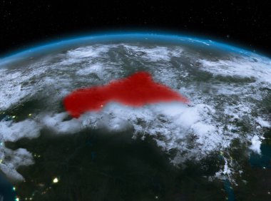 Orta Afrika gece uzaydan