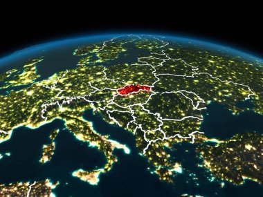 Slovakya gece yeryüzünde