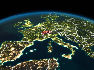 İsviçre gece yeryüzünde