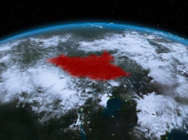 Gece uzaydan Güney Sudan