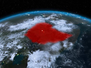 Etiyopya gece uzaydan