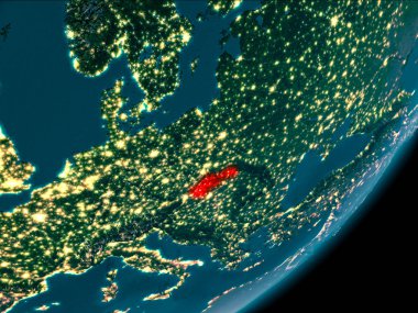 Slovakya gece uzaydan