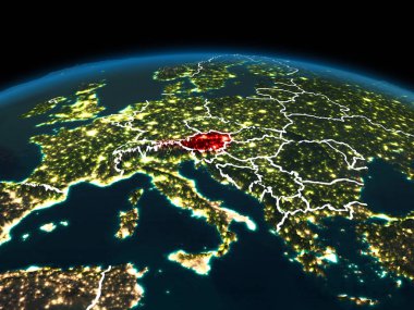 Avusturya gece yeryüzünde