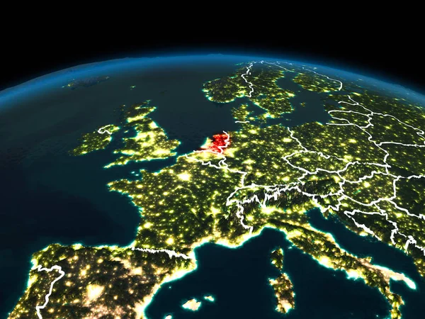 Nizozemsko na zemi v noci — Stock fotografie
