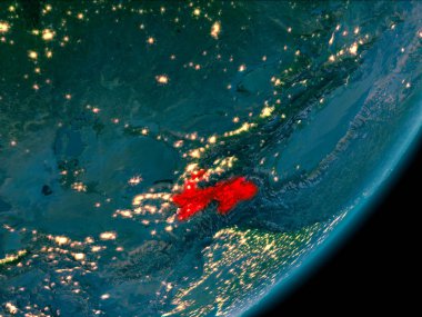 Tacikistan gece uzaydan