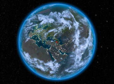 Dünya üzerinde gece Ermenistan