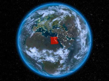 Dünya üzerinde gece Mısır