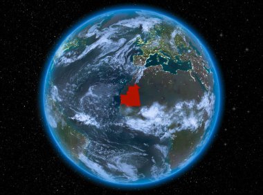 Dünya üzerinde gece Moritanya