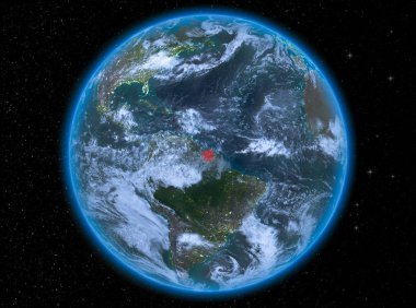 Dünya üzerinde gece Surinam